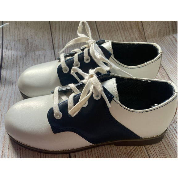 Stride Rite Black & White Leather Saddle Shoes NEW Size 10.5 Toddler - Picture 1 of 7